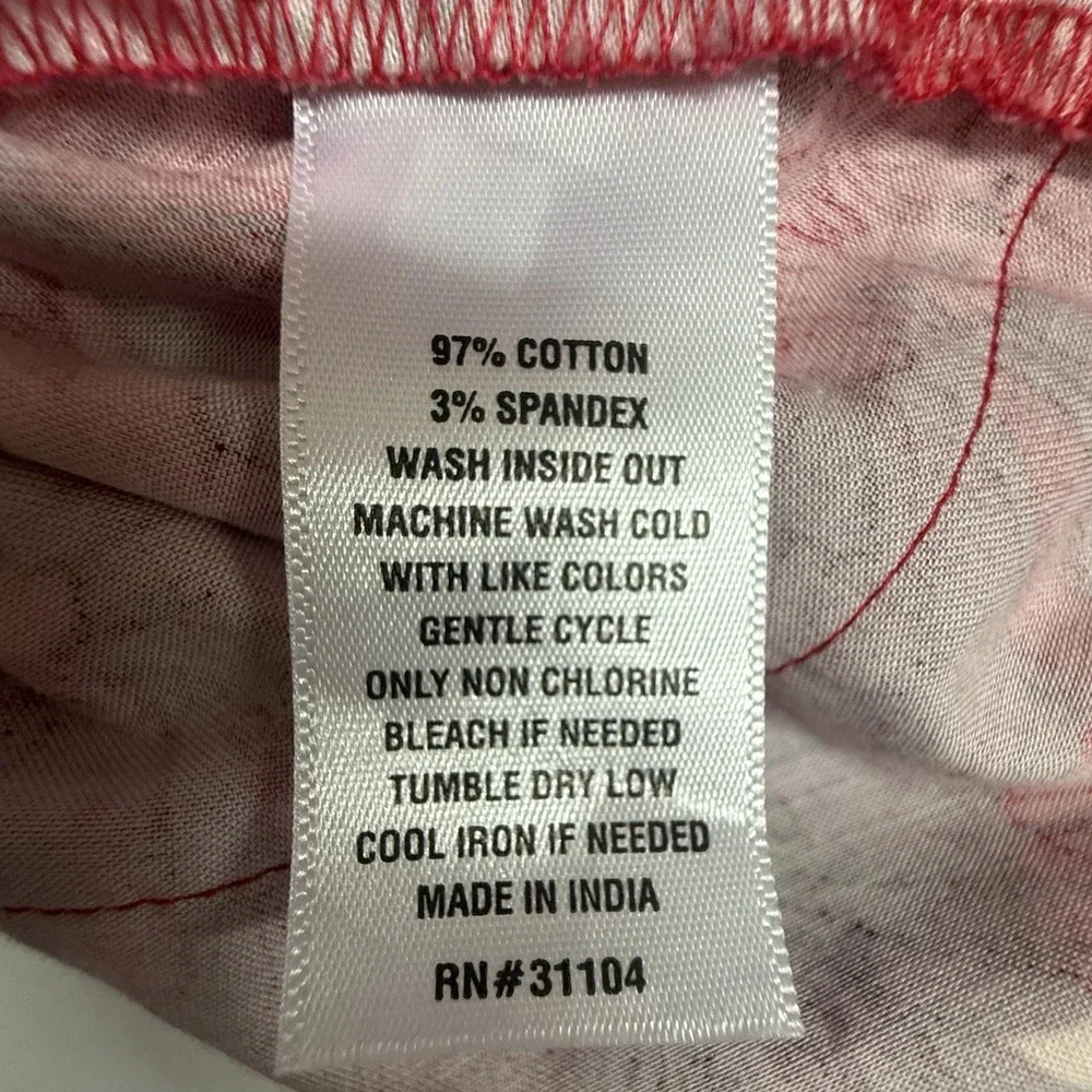 Crown & Ivy Floral Blouse Womens L Red Ruffle Neck Boho Peasant Top - Picture 12 of 13